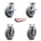 Service Caster 8 Inch Kingpinless Thermoplastic Rubber Wheel Caster Brakes 2 Rigid SCC, 2PK SCC-KP30S820-TPRRF-SLB-2-R-2 - alternate 3